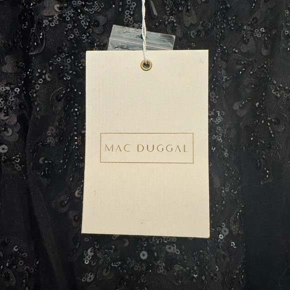 Mac Duggal 20362 Embellished Flutter Sleeve Bow Waist A Line Dress Size 10 NWT